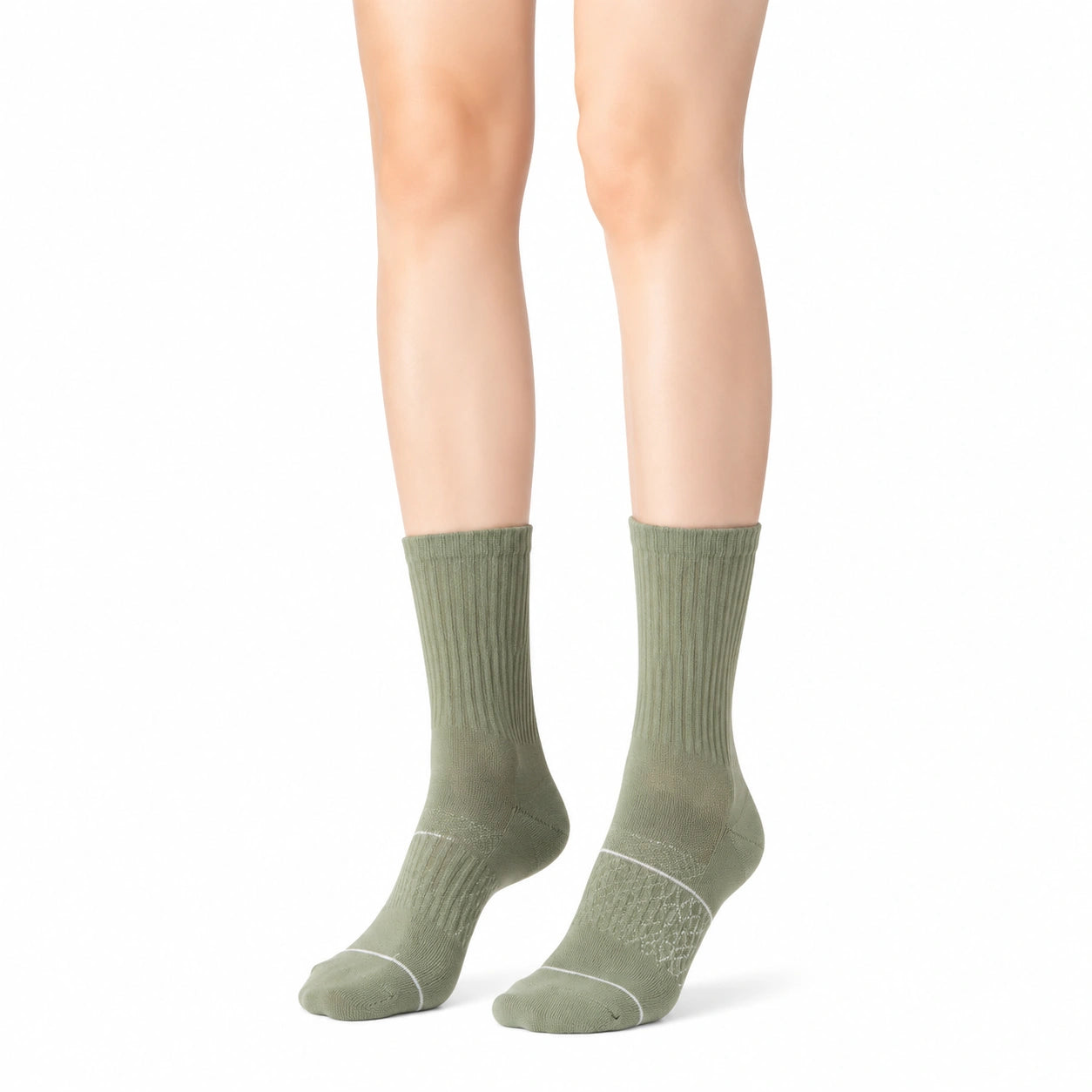 Socken Größe 39-42 Olivgrün gerippt für Alltag