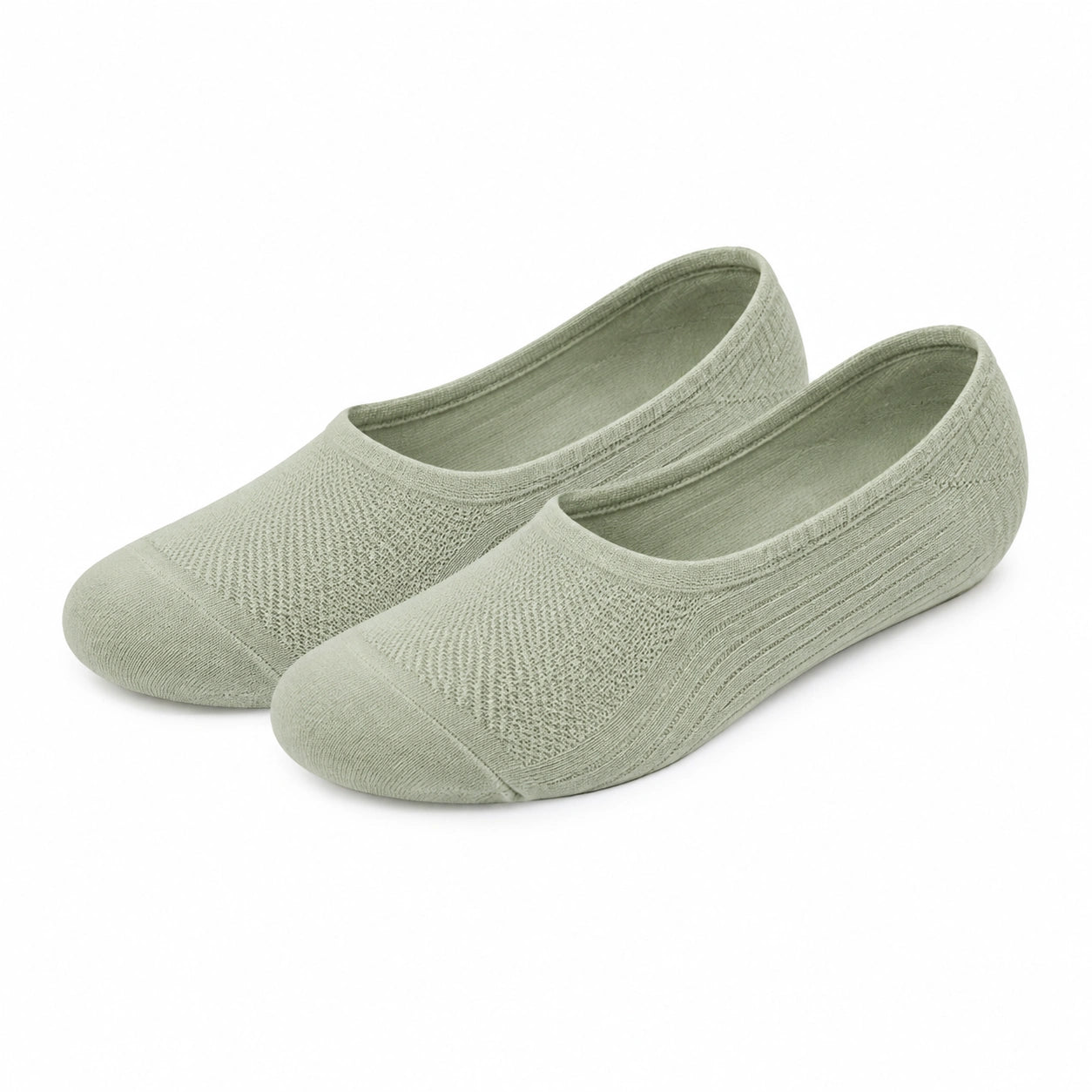 Ballerina Socken 43-46 aus Strickstoff in Hellgrün - atmungsaktiv und niedrig geschnitten