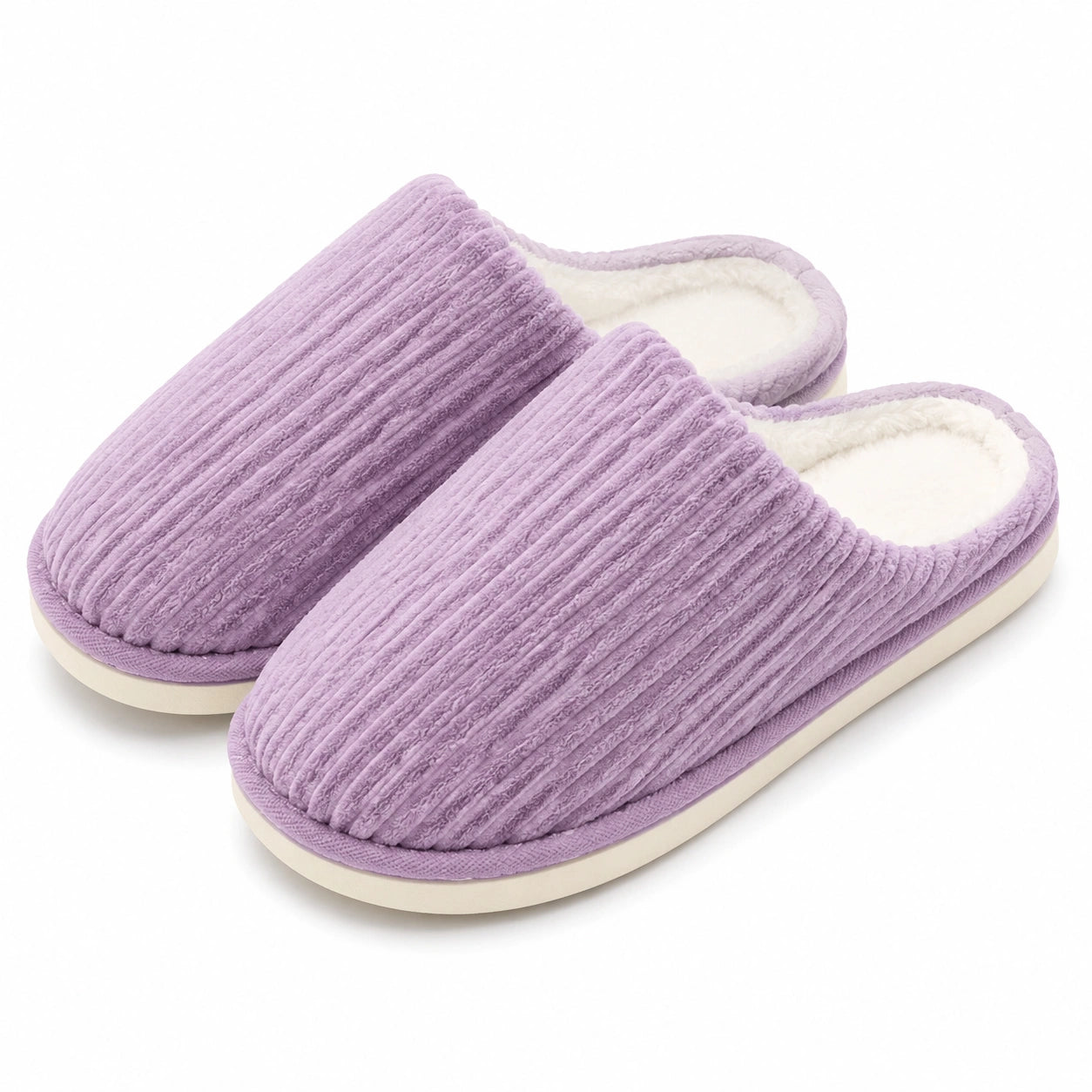 Hausschuhe Größe 40/41 aus Textil in Lila mit Plüschfutter für Damen und Herren