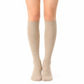 Kniestrümpfe Größe 35-38 aus Strick in Beige für Erwachsene gerippt