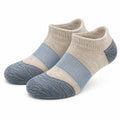 Sneakersocken Größe 39-42 Beige Blau - gestrickte Kurzsocken mit Rippbund