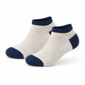 Sneakersocken Größe 43-46 aus Textil in Creme/Navy mit geripptem Bund