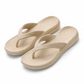 Zehentrenner 42/43 aus Kunststoff Beige mit profilierter Sohle für Freizeit